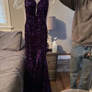 Purple Sequin Gown